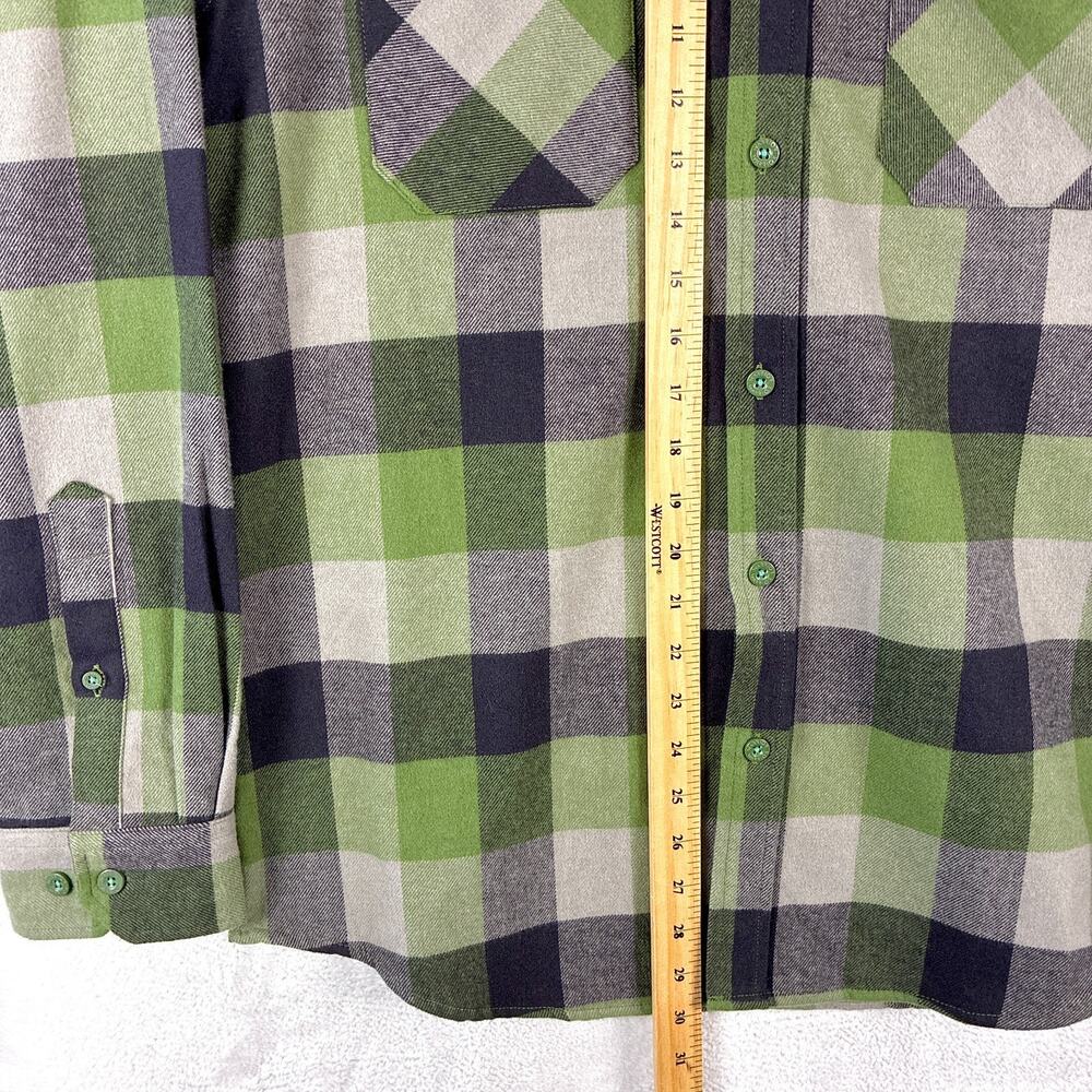 Warrior Flannel Shirt Mens M Green Black Plaid Performance Grunge Military Indie - Picture 7 of 11
